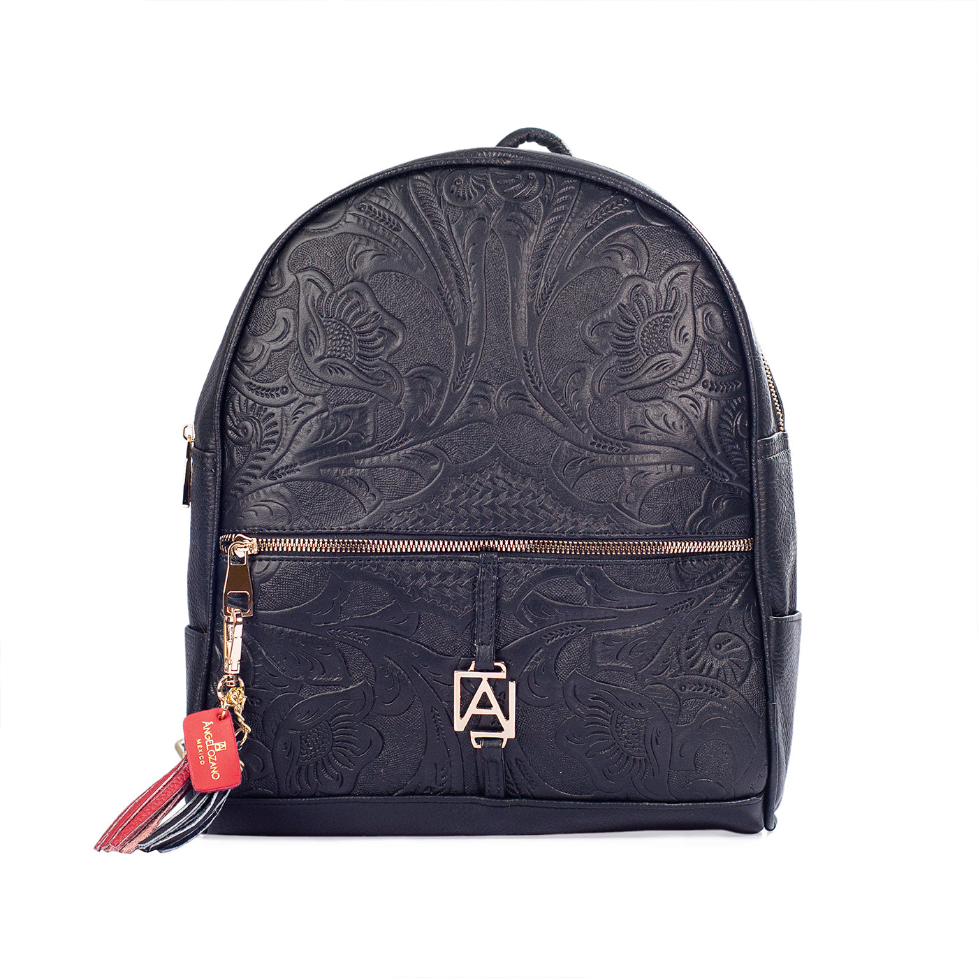 AngeLozano Chiapas Black Leather Backpack sapahn-product-amelia-black-  main image 4