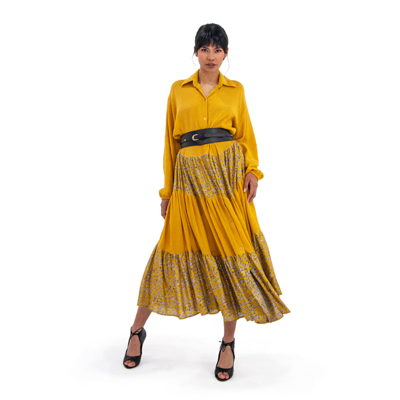 Al-W38 Vestido Camisero Olanes