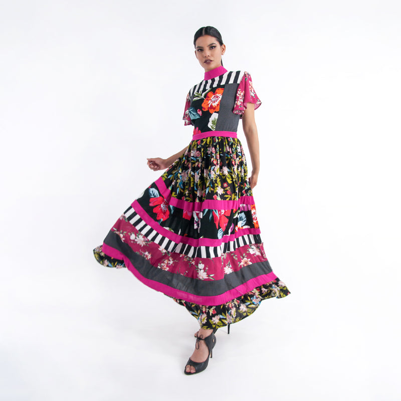 Al-W62 Vestido Rayon Multicolor