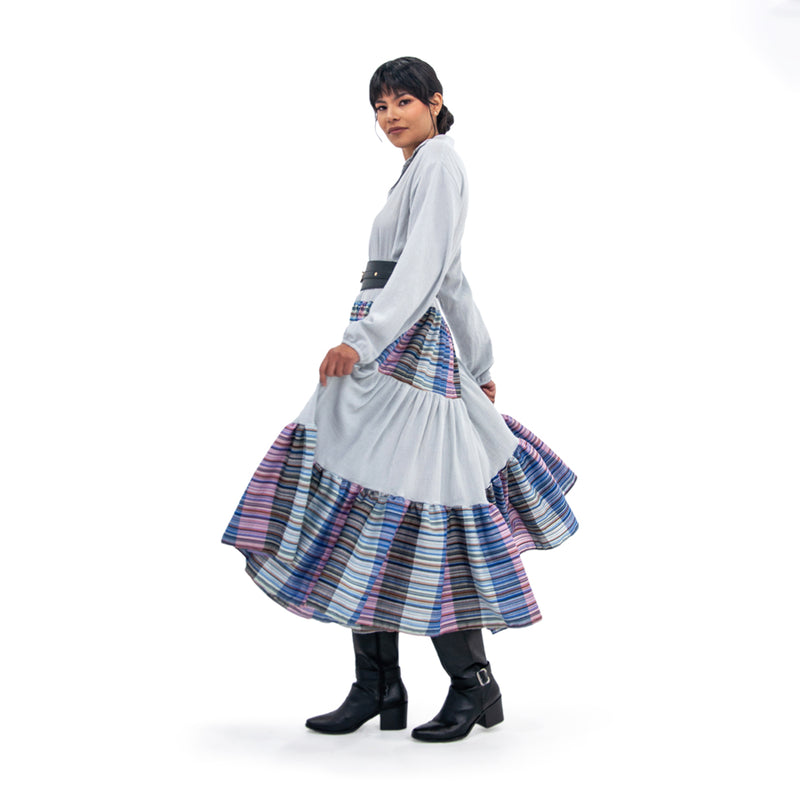 Al-W38 Vestido Camisero Olanes