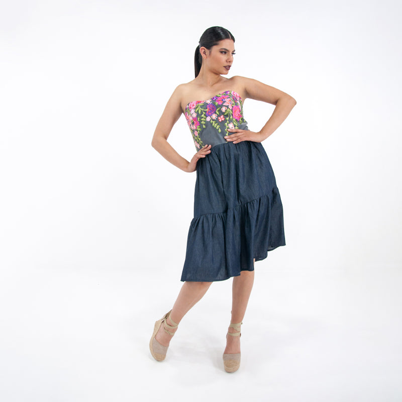 Al-W60 Vestido Corse Mezclilla