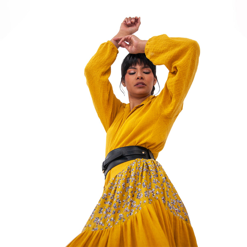 Al-W38 Vestido Camisero Olanes