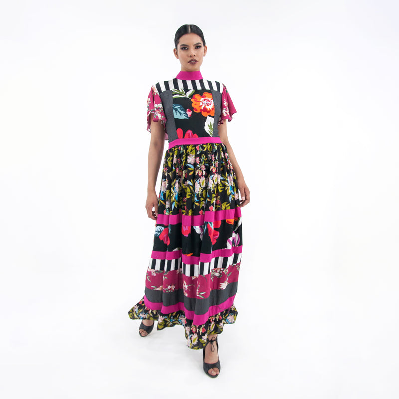 Al-W62 Vestido Rayon Multicolor