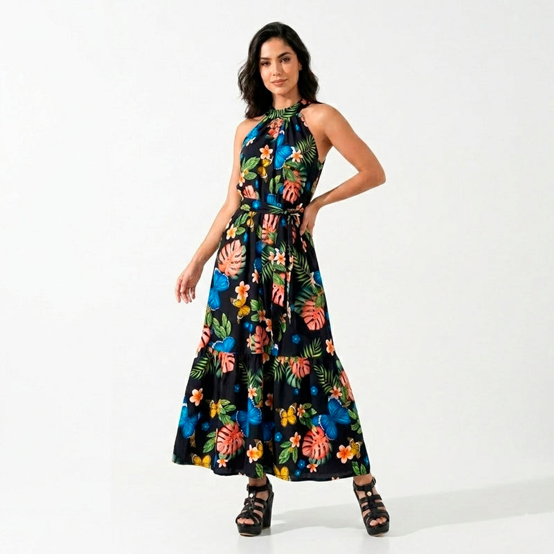 AL-W64 Vestido Cuello Alto