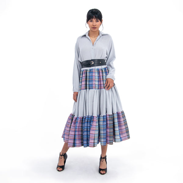 Al-W38 Vestido Camisero Olanes