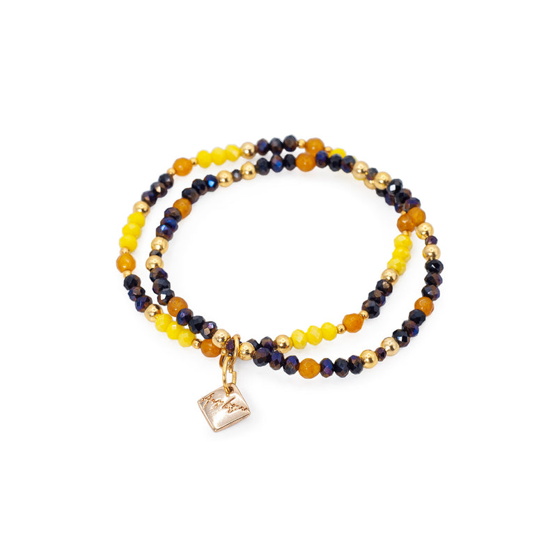 Juego de Collar Flor de Barro Maya Amarillo
