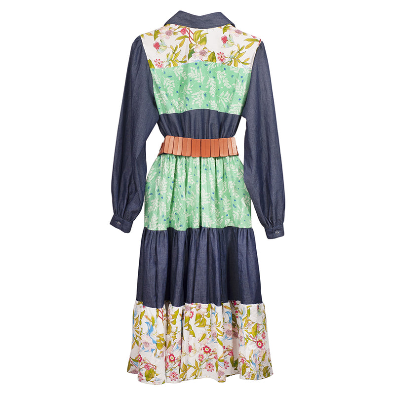 Al-W55 Vestido Mezclilla Flores