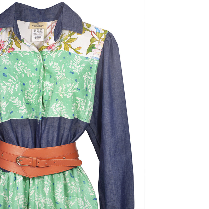 Al-W55 Vestido Mezclilla Flores