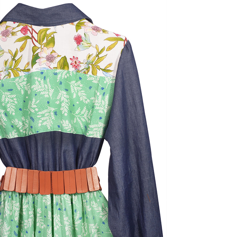 Al-W55 Vestido Mezclilla Flores