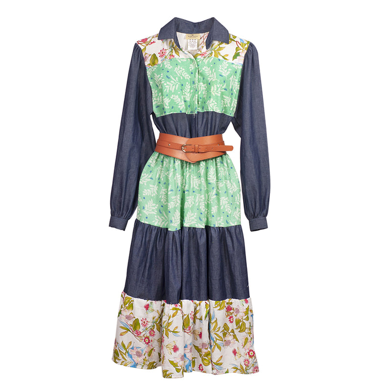 Al-W55 Vestido Mezclilla Flores