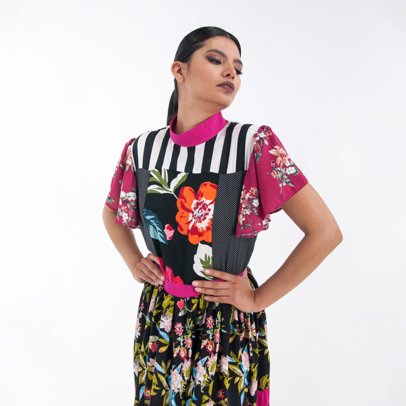 Al-W62 Vestido Rayon Multicolor