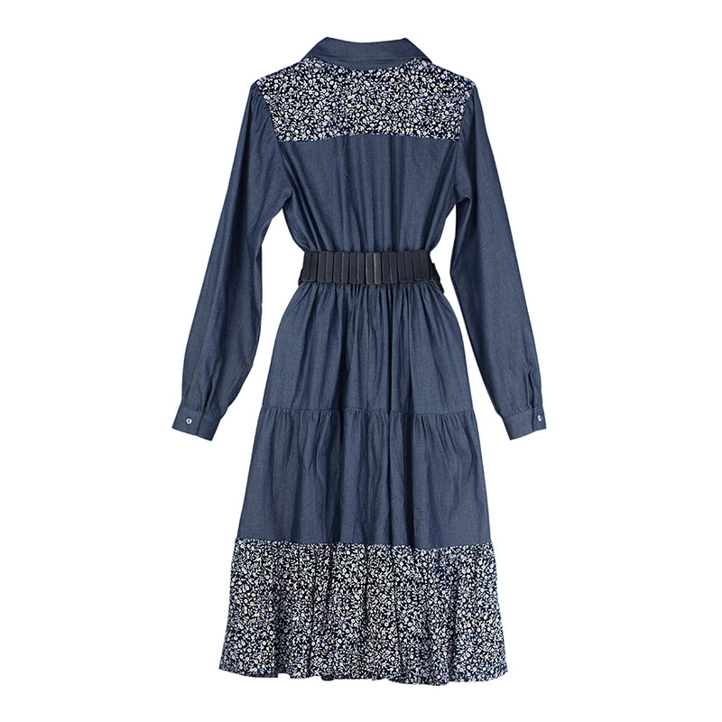 Al-W55 Vestido Mezclilla Flores