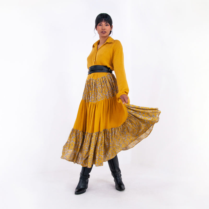 Al-W38 Vestido Camisero Olanes