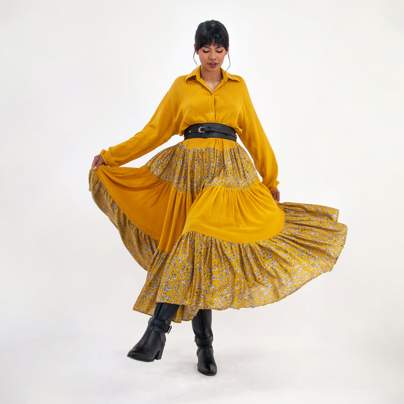 Al-W38 Vestido Camisero Olanes