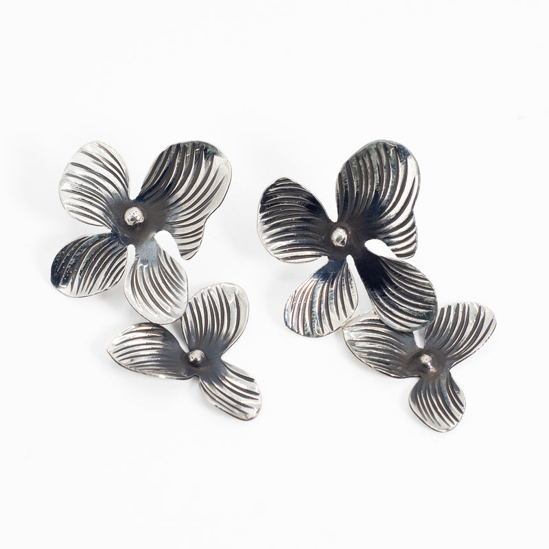 Aretes de Plata Hortensia