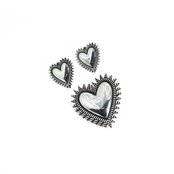 Conjunto Aretes Y Colgante de Plata Amor