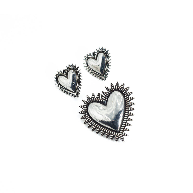 Conjunto Aretes Y Colgante de Plata Amor