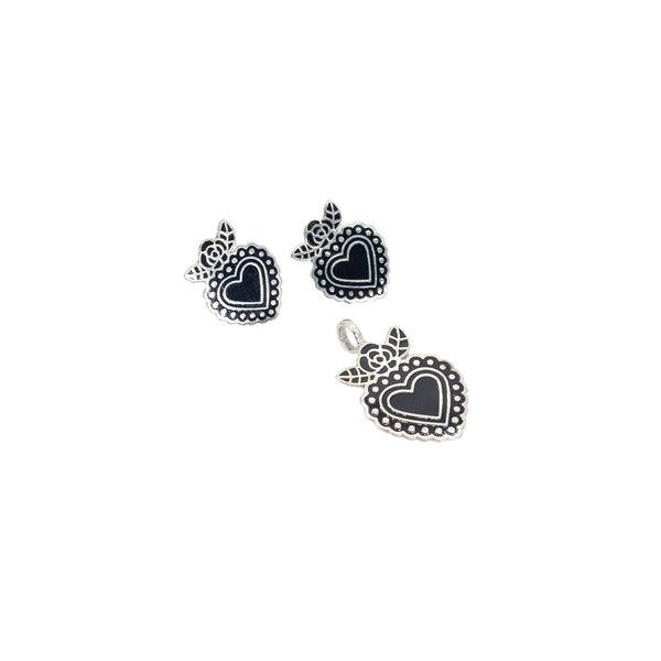 Conjunto Aretes Y Colgante de Plata Latido