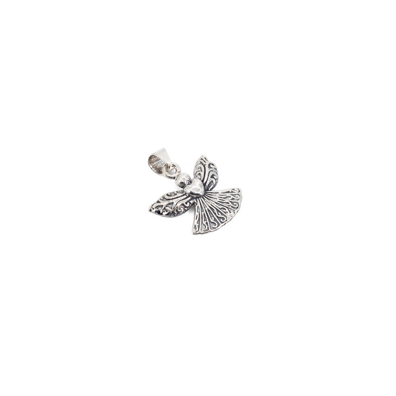 Conjunto Aretes Y Colgante de Plata Corazon Alado
