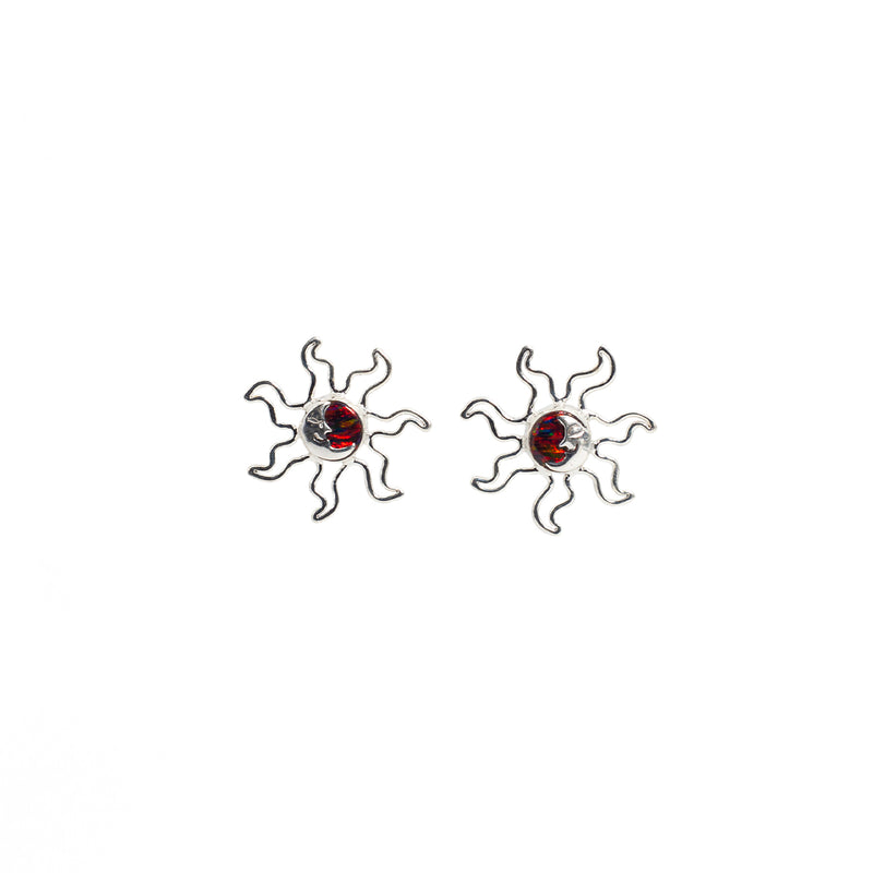 Conjunto Aretes Y Colgante de Plata Eclipse