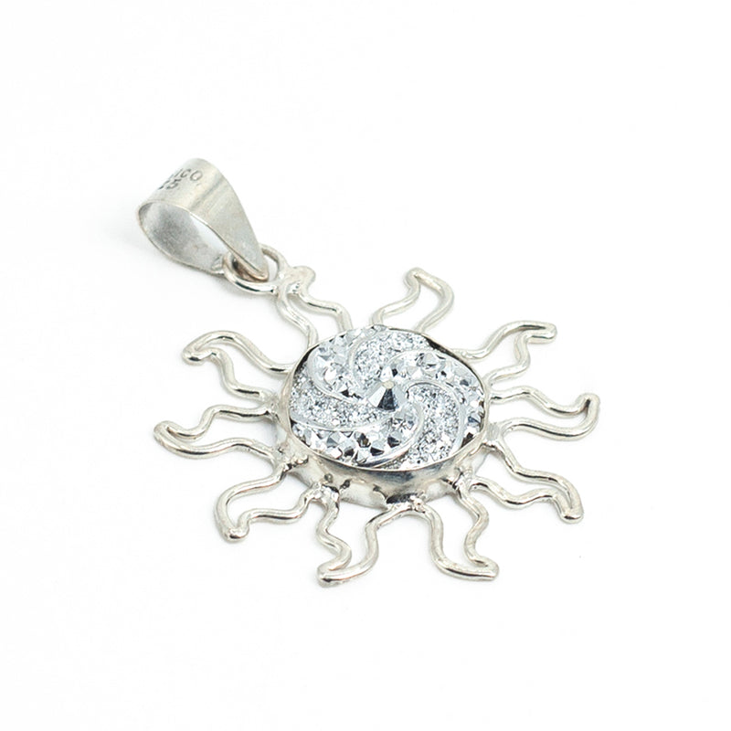 Dije de Plata Sol De Diamantes