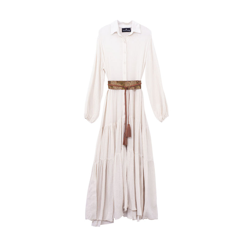Al-W38 Vestido Camisero Olanes