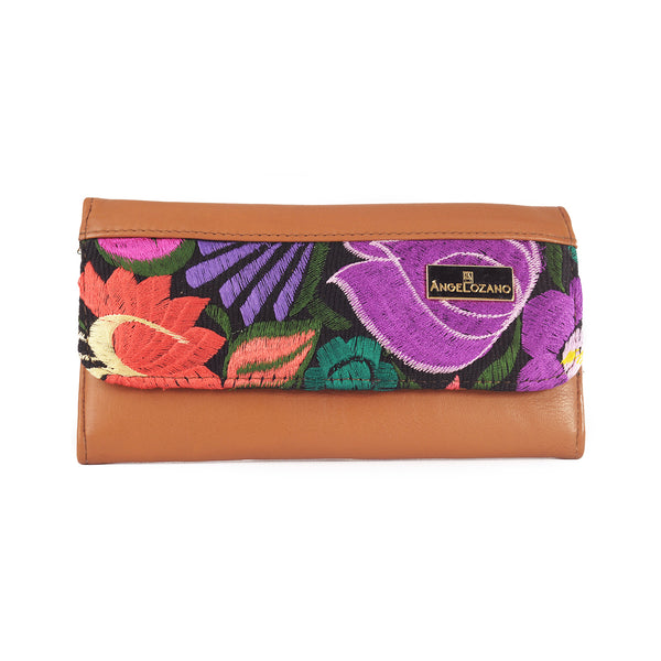 Cartera 102 Piel Telar Flores