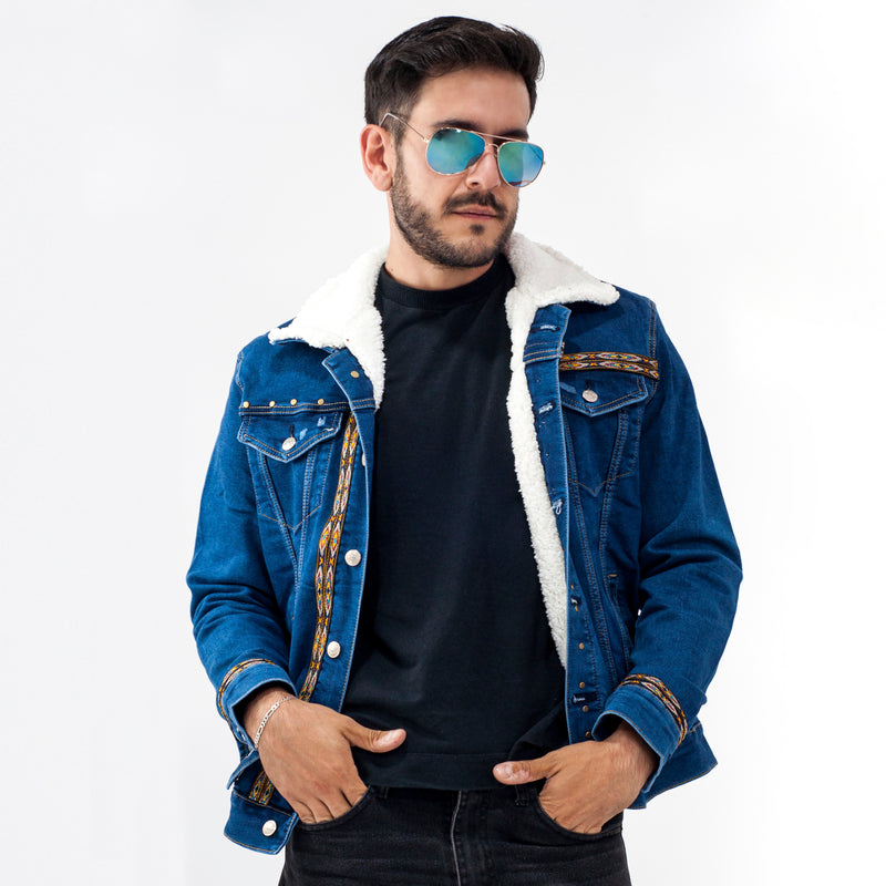 Chamarra Mezclilla Caballero con Borrego