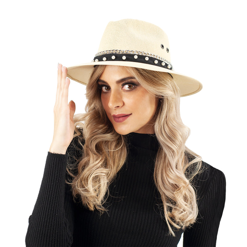 Sombrero Dama Perlas