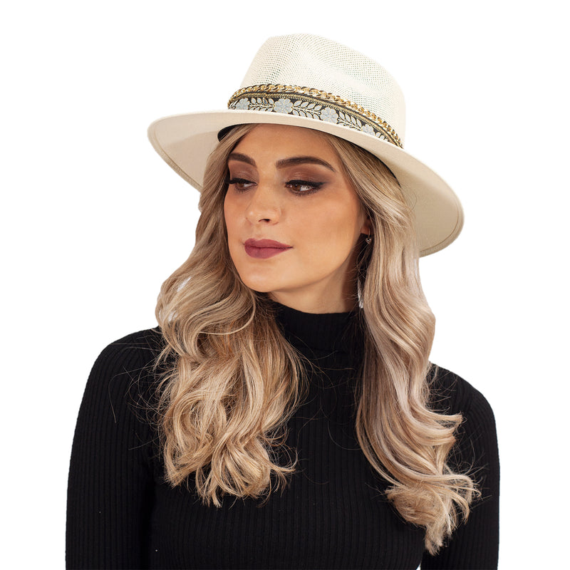 Sombrero Dama Tejido Cadena