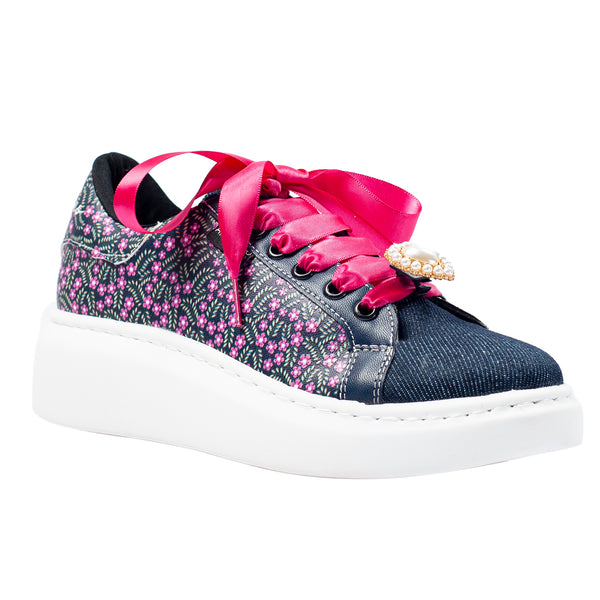 Tenis Flores y Mezclilla