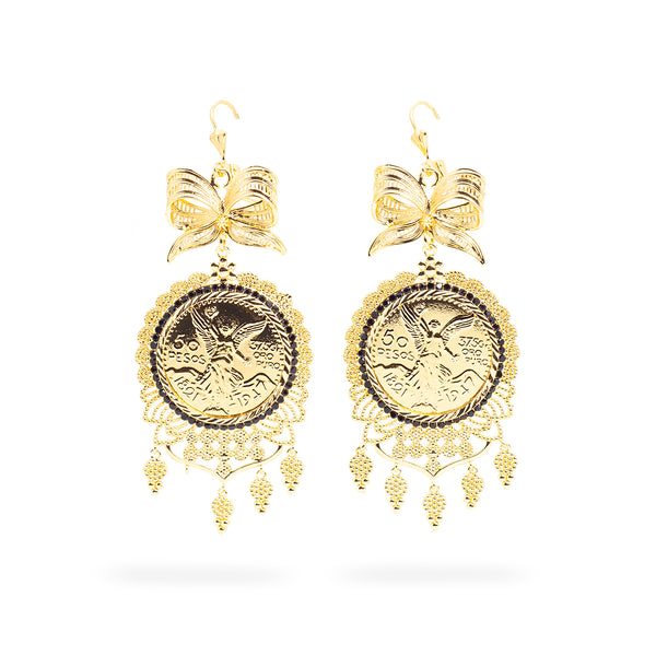 Aretes Centenario Uvas Negro
