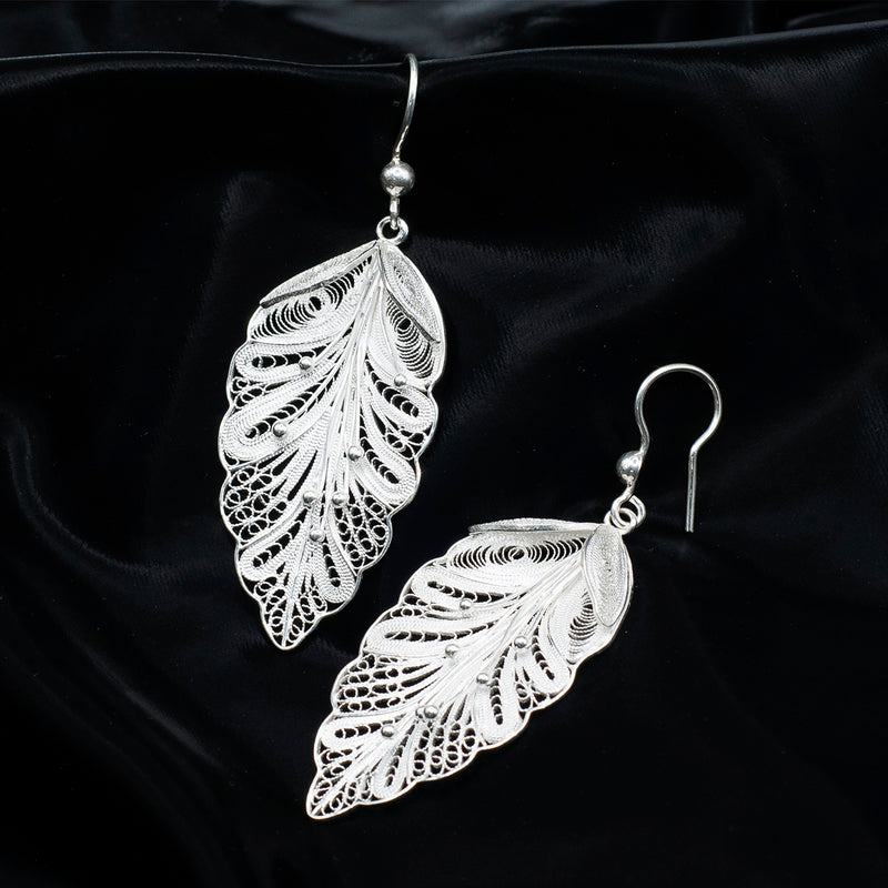 Aretes Filigrana de Plata Hoja