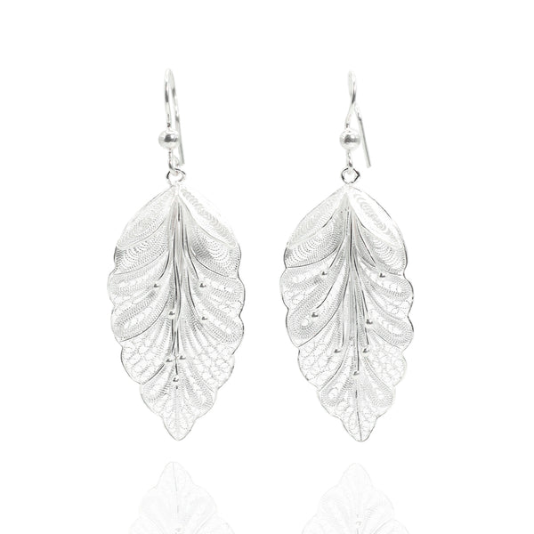 Aretes Filigrana de Plata Hoja
