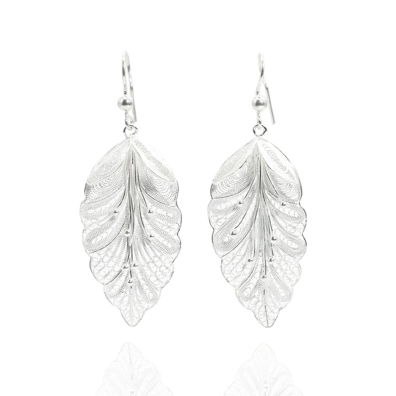 Aretes Filigrana de Plata Hoja