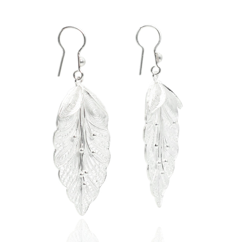 Aretes Filigrana de Plata Hoja