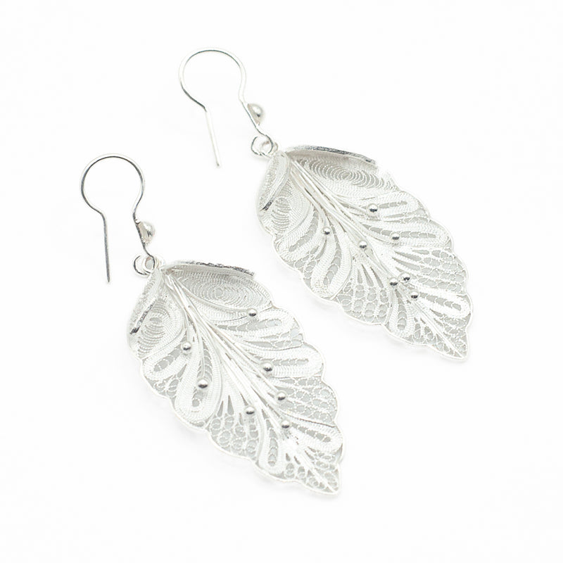 Aretes Filigrana de Plata Hoja
