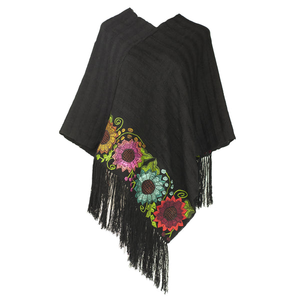 Capa Rebozo Bordada Flores