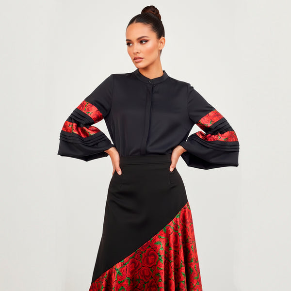 AL-W66 Blusa Mangas Plisadas Oaxaca