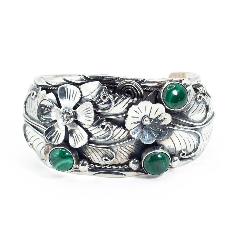 Brazalete de Plata Jardin Esmeralda