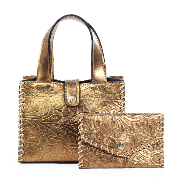 Kit Silvia Piel Grabada Cartera 107