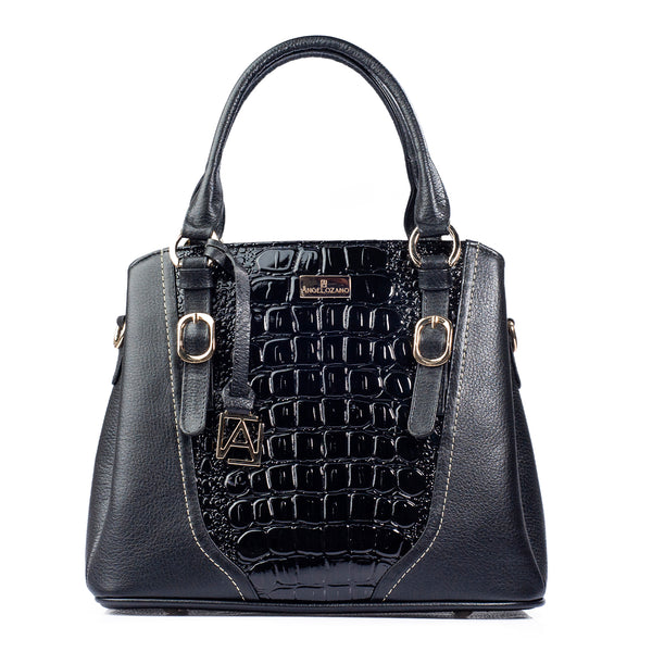 Lourdes Piel Grabada Cocodrilo Charol