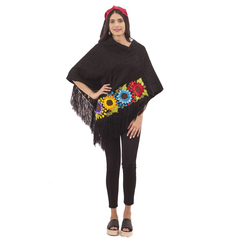 Capa Rebozo Bordada Flores