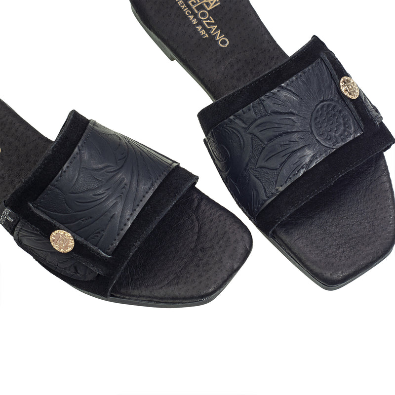Sandalia 501 Piel Gamuza Grabada