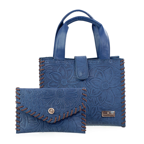 Kit Silvia Piel Grabada Cartera 107