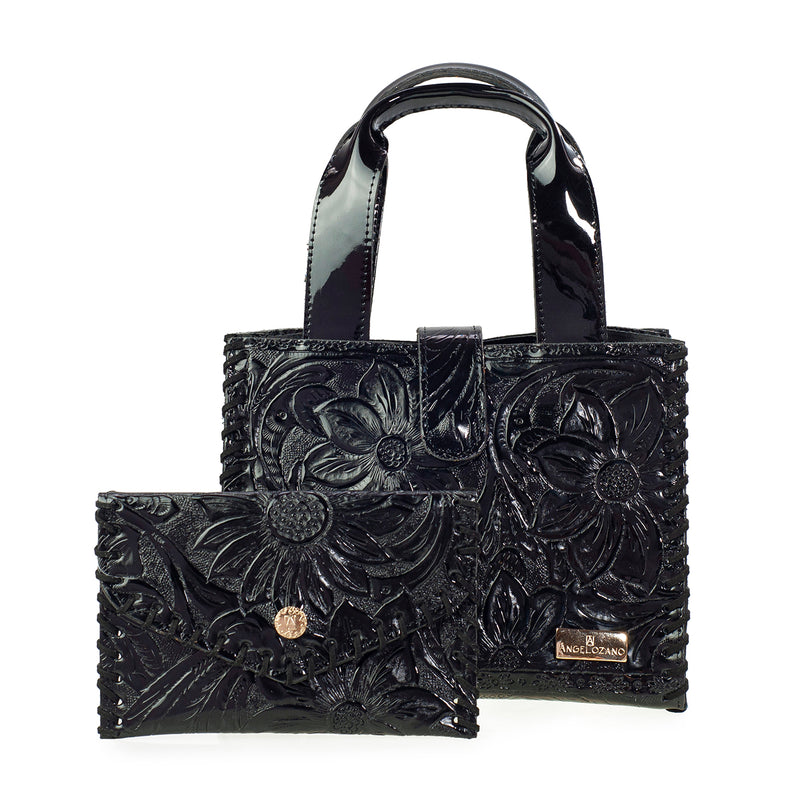Kit Silvia Piel Grabada Cartera 107