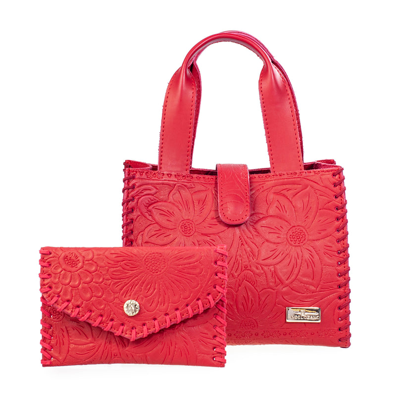 Kit Silvia Piel Grabada Cartera 107